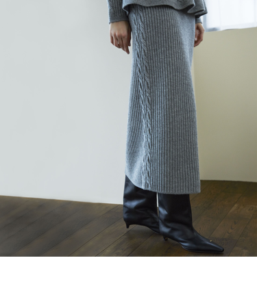 【VERY NaVY2024年12月号掲載】【La maglia due】リブニットタイトスカート