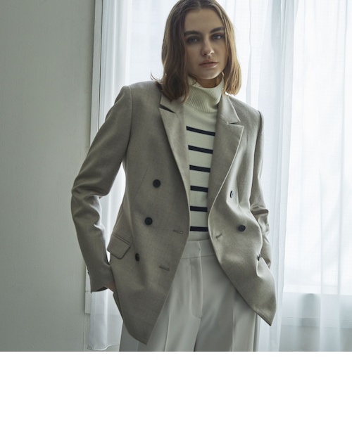 VERY NaVY2024年12月号掲載】ストレッチウールフラノ ダブルブレスト