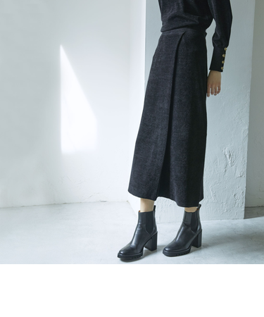 モールスキンニット Aラインスカート