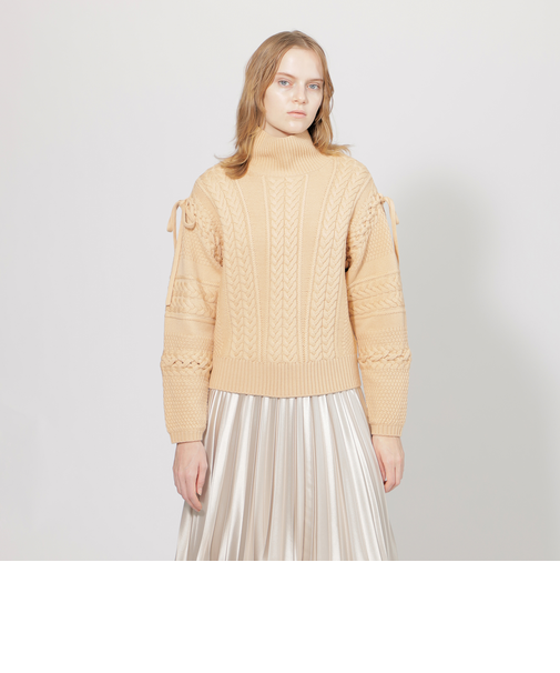 ウールケーブル タートルニット