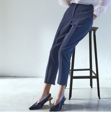 コンパクトダブルクロス テーパードパンツ