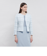 ファンシーツィード ノーカラージャケット