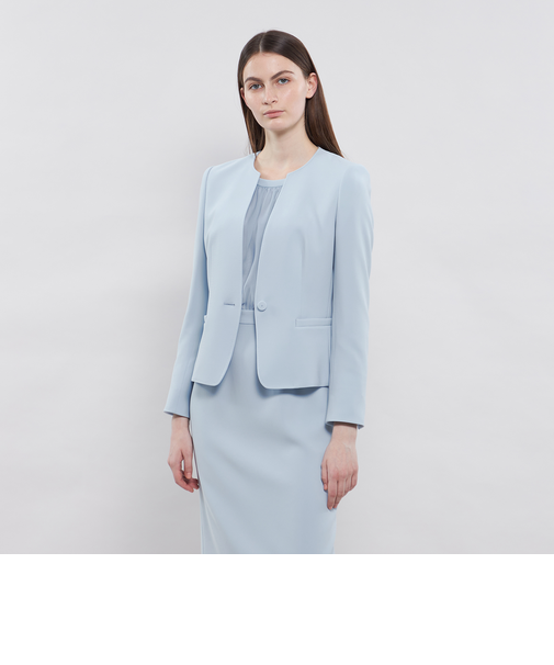 コンパクトダブルクロス ノーカラージャケット