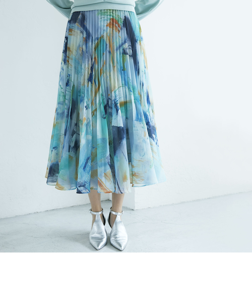 EPOCAグラフィカルプリント ロングプリーツスカート カラーグラフィカルプリント プリーツスカート｜エポカの通販｜&mall