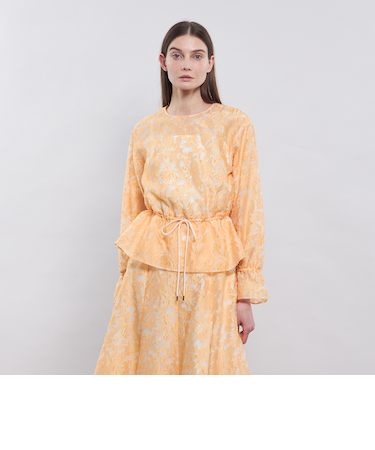 シアーフィオーレジャカード ペプラムブラウス