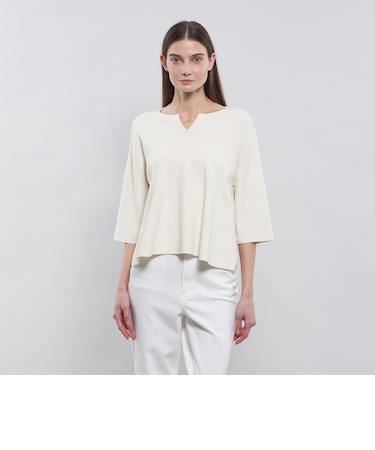 【La maglia】 キーネックニットプルオーバー