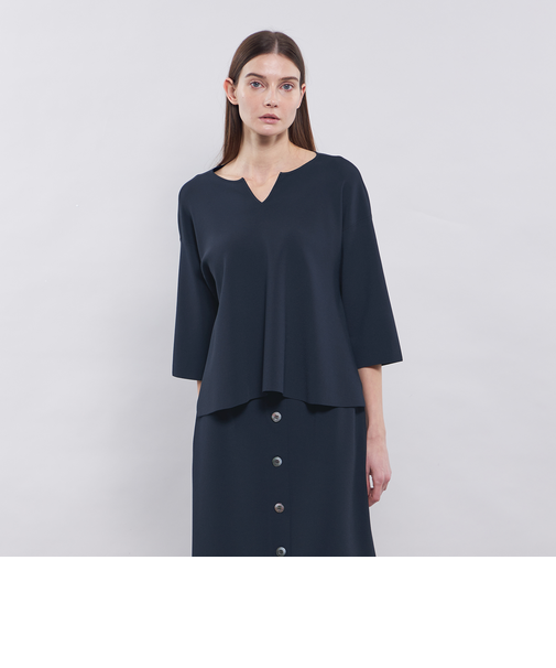 【La maglia】 キーネックニットプルオーバー