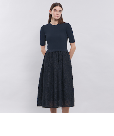 【La maglia】 ジャカードコンビニットドレス