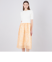【La maglia】 ジャカードコンビニットドレス