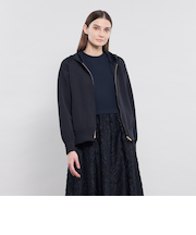 メタルライクヤーンニット ジップアップフーディー