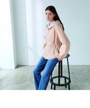 ライトメモリータフタ フーデッドジップブルゾン