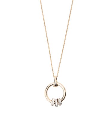 ラインストーンフープネックレス