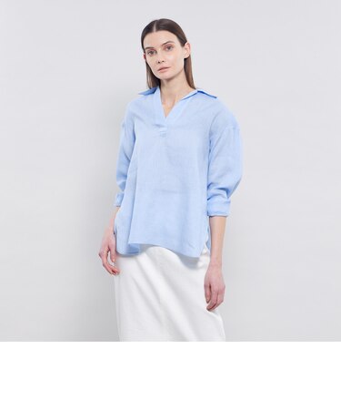 【EPOCA STORIA】 ラスターリネン スキッパーシャツ 《WEB＆EPOCA THE SHOP店舗限定》