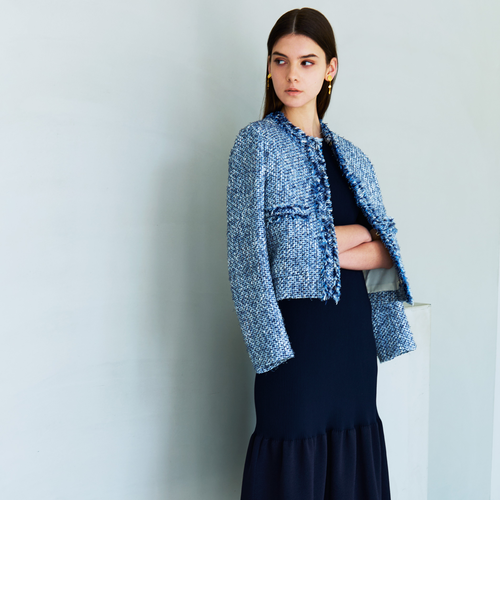 EPOCA エポカ ニットツイード ノーカラージャケット 40 セール