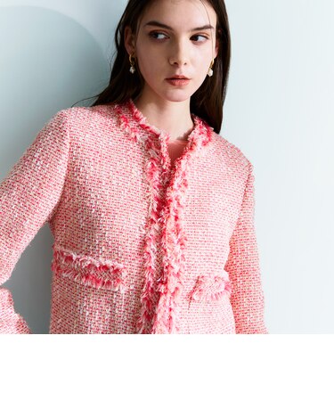 ライトファンシーツィード ノーカラージャケット