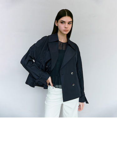 ライトメモリータフタ ショートトレンチコート