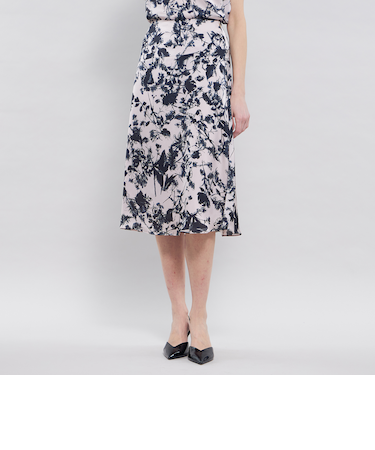 シャドウフラワープリント フレアスカート