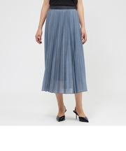 シアーデニムプリント プリーツスカート