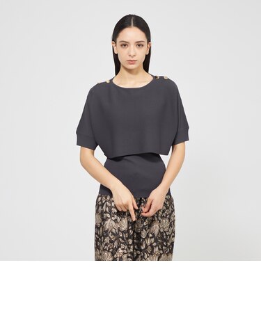 レイヤードリブニット プルオーバー