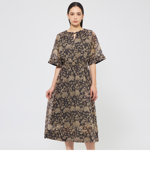 【VERY NaVY2025年6月号掲載】フラワーサラサボイル ギャザードレス