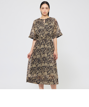 【VERY NaVY2025年6月号掲載】フラワーサラサボイル ギャザードレス