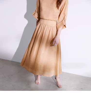 【VERY NaVY2025年6月号掲載】麻ツイル ギャザーフレアスカート