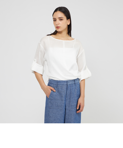 麻ツイル マルチWAYブラウス