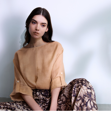 麻ツイル マルチWAYブラウス