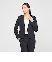 スラブストレッチ ノーカラージャケット