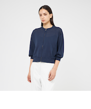 リネンナイロン ドルマンスリーブニットブルゾン