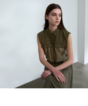 【Lu TECS】シアーコンビ クロップドシャツ