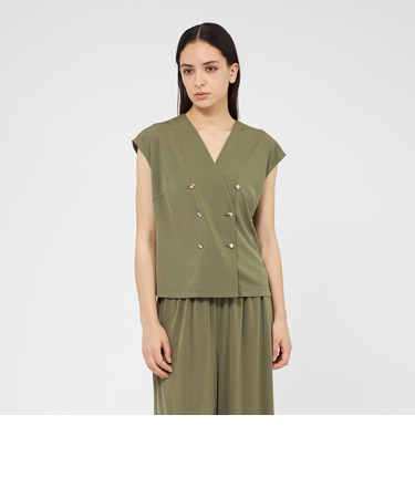 トリアセテートジャージー ダブルブレストコンパクトジレ