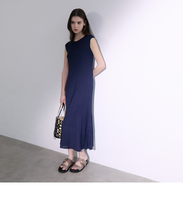 リネンナイロン リブニットドレス