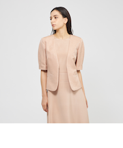 【EPOCA DI BASE】 シルクツムギジャカード ノーカラージャケット 《WEB＆一部店舗限定》