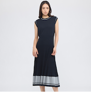 コットンボーダー ニットワンピース