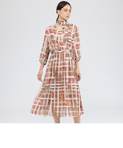 ジオメトリックプリント カシュクールワンピース