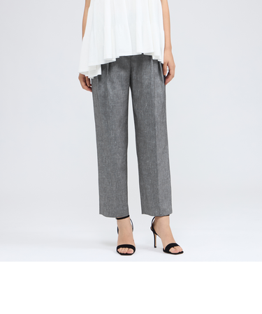 リネンブレンド テーパードパンツ