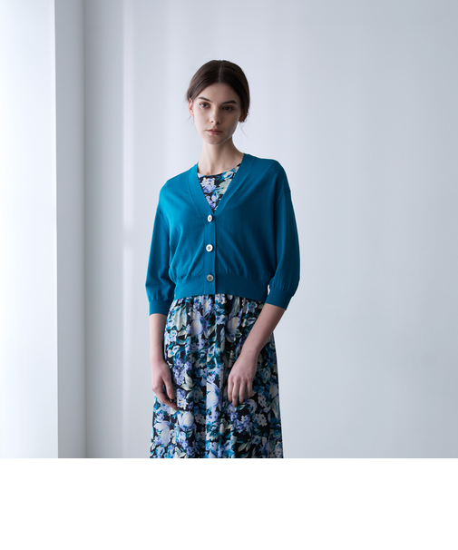 コットンファイン ショートニットカーディガン