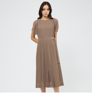 ウールボイル プリーツドレス