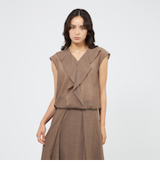 ウールボイル フリルブラウス