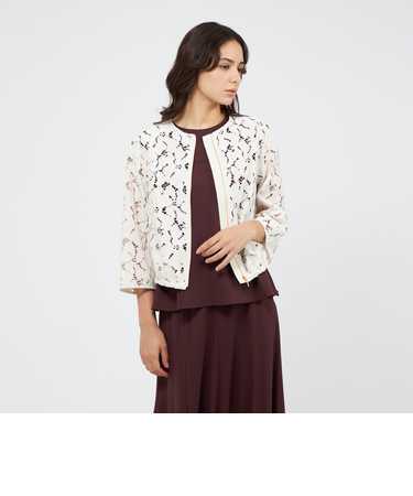 フラワーコードレース ドロストブルゾン