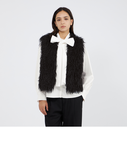 フリンジミックスツイード ショートジレ｜エポカの通販｜&mall（アンド