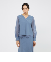 ハイツイストクレープ Aラインブラウス