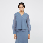 ハイツイストクレープ Aラインブラウス