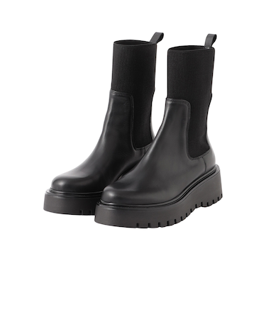 【CORSO ROMA、9】リブニットコンビブーツ《WEB＆EPOCA THE SHOP店舗限定》