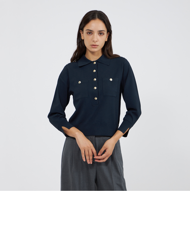 アセテートナイロン ニットポロ