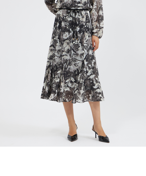 レイヤーフィオーレプリント フレアスカート