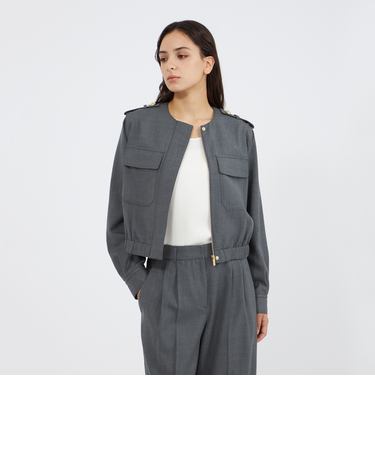 ライトウールツイル クロップドジャケット