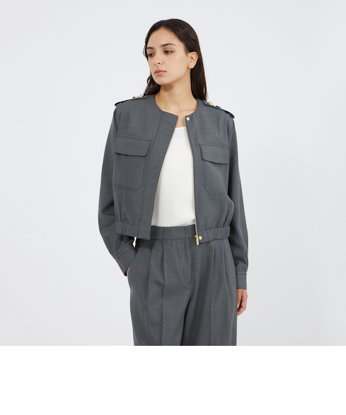 ライトウールツイル クロップドジャケット