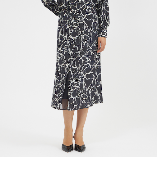 マーブルプリント セミフレアスカート